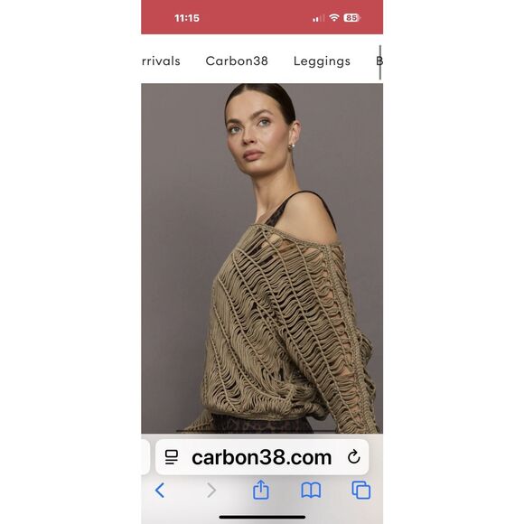 Carbon 38 Crochet Off Shoulder Women's Sweater NWT - Picture 2 of 8